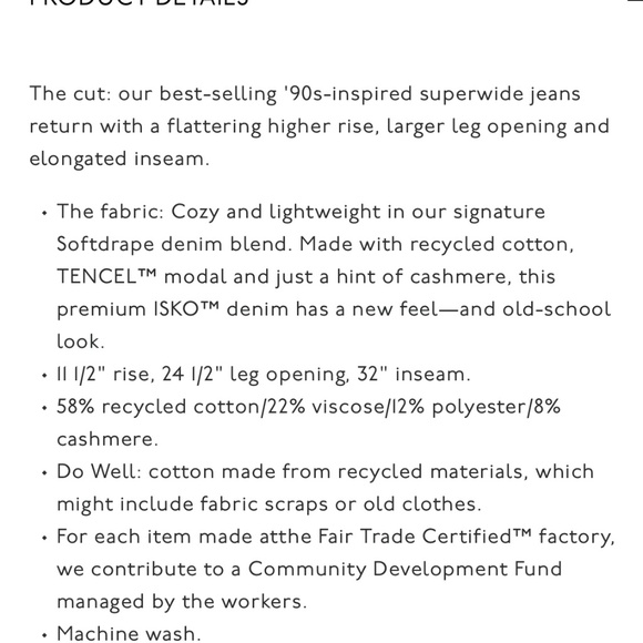 NWT Madewell Superwide-Leg Jeans: Softdrape Denim Edition in Ellsworth Wash 26 - Picture 3 of 10